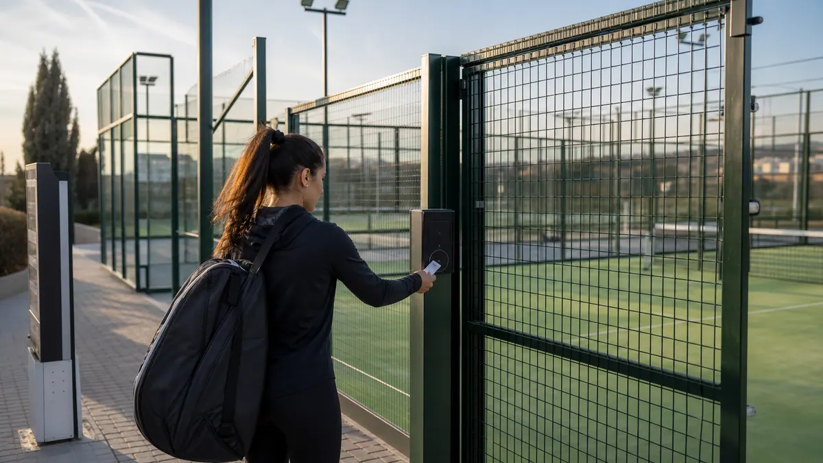 Imagen provisional de acceso automatizado a una pista deportiva municipal